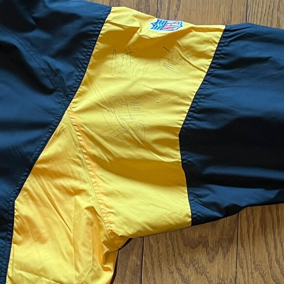 10 signatures 70s  NFL Steelers  4XL Team Jacket Black/Gold Football Fan Collect - Picture 7 of 14